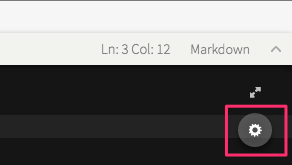 Editor settings button