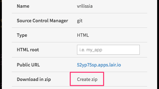 Download in zip link