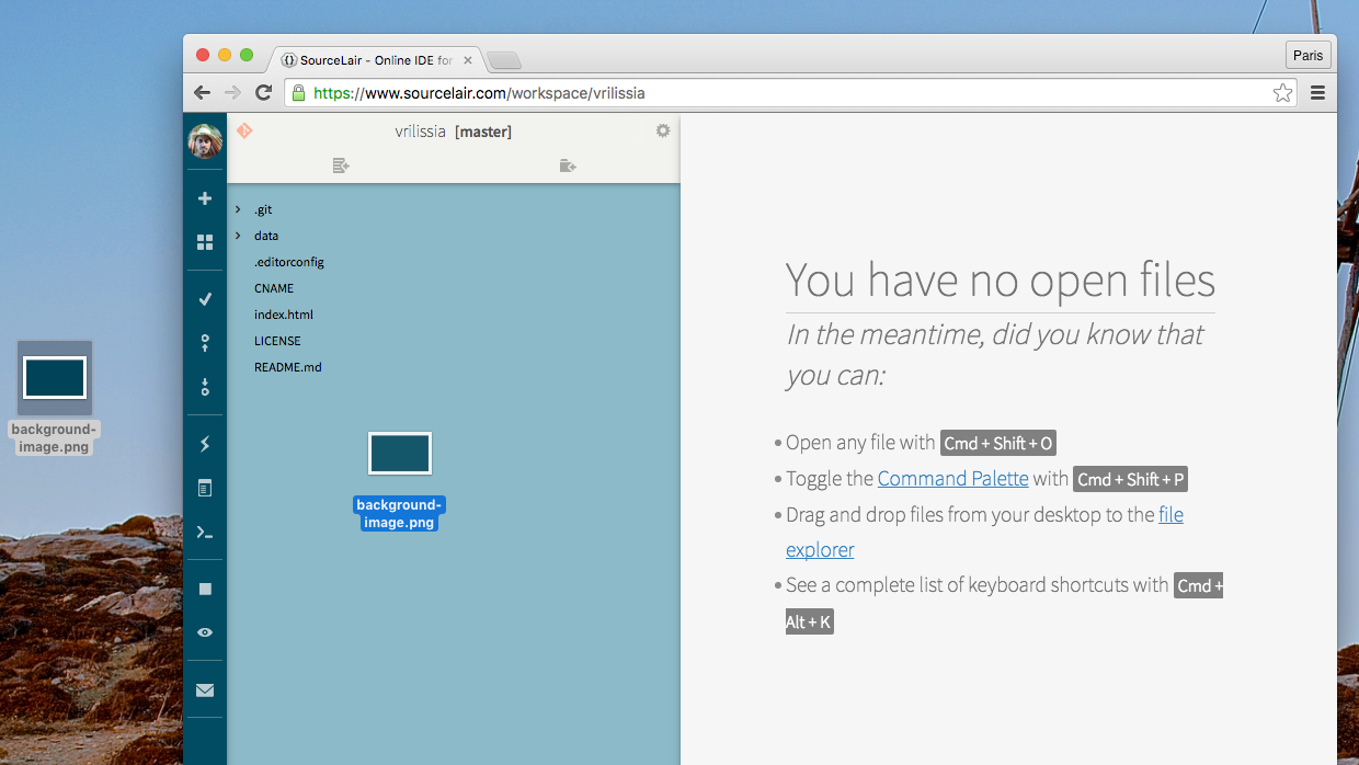 Drag n drop file screenshot